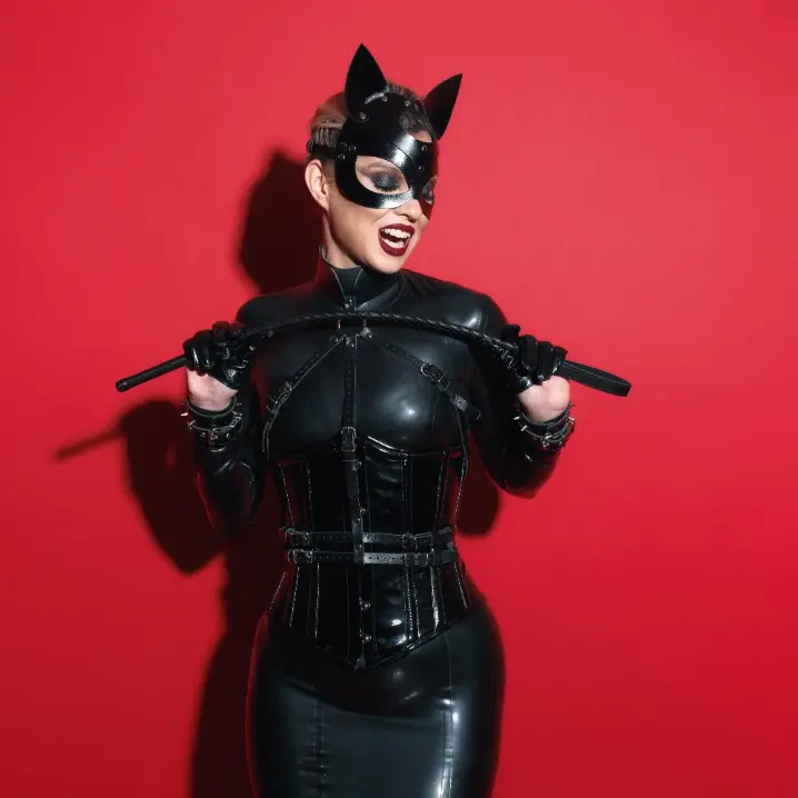 woman dressed in bondage